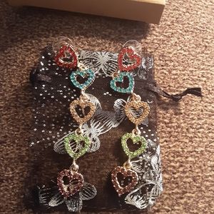Heart shaped dangle earrings